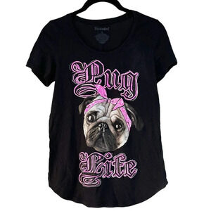 PUG LIFE Scoop Neck Street Style T Shirt - small